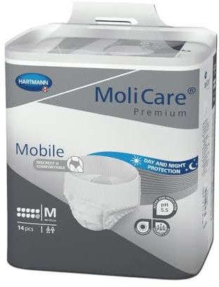 MoliCare premium Mobile 10 Tropfen Größe L, Inkontinenzhosen für Frauen und Männer mit schwerster Inkontinenz, extra Auslaufschutz, fortschrittlicher Hautschutz, verbesserte Passform, 56 Stück