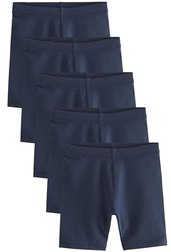 NEXT Niñas Pack de 5 Pantalones Cortos de Ciclismo elásticos con Alto Contenido de algodón y diseño más Largo