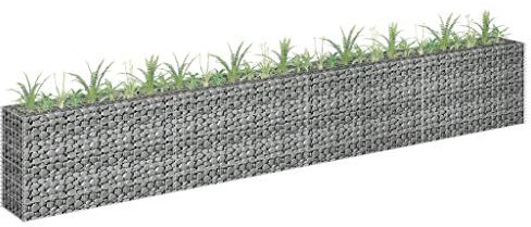 Festnight Gabionen Hochbeet Metall Gabionenkorb Steingabione Hochbeete für Garten Balkon Terrasse Pflanzkorb Steinkorb Ziergabione Pflanzkasten Pflanzkübel Blumenkasten 360x30x60 cm