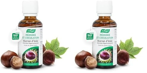A.VOGEL – Marron d'Inde – Mémoire & Circulation - Drainage lymphatique – Lutte contre les jambes lourdes, enflées & douloureuses – Extrait de Plante Fraîche – 50 ml (Lot de 2)