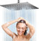 Kezidhp Doccia Soffione Quadrato 30x30 cm in Acciaio Inox 304 - Design Ultra Sottile con 144 Ugelli Anticalcare, Regolazione 360°, Installazione Parete/Soffitto, Pulizia Facile e Durata nel Tempo