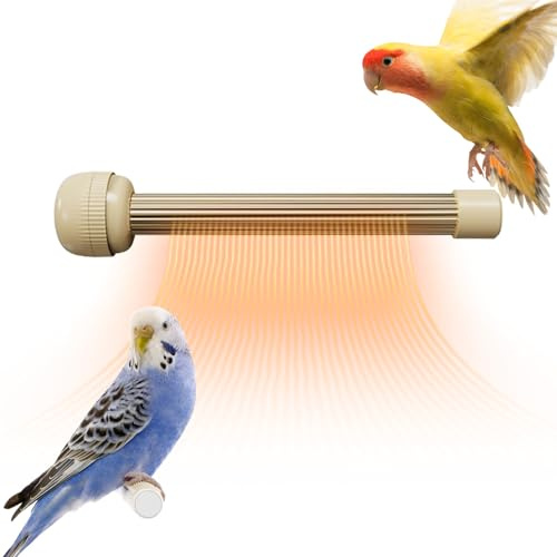 dzqad Chauffage pour Cage d'oiseaux - Perchoir Chauffant pour Oiseaux avec Support - Accessoire Anti-Brûlure pour Terrarium Petit Animal Canaris Perruches Balcon Calopsittes