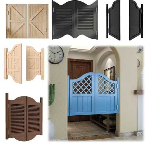 Puertas de Bar de Salón Occidental, 2 Hojas Puertas Batientes de Café, Puerta Abatible Interior de Madera Maciza, Puerta Oscilante para Balcón, Cuarto de Guardarropas, Bar Vaquero