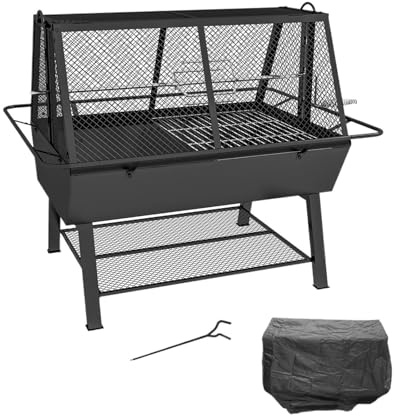 3-in-1 BBQ Rotisserie Grill Röster Feuerstelle For Outdoor Picknick Camping