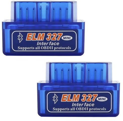 Mini ELM-327 OBD2 Bluetooth Scanner,Bluetooth OBD2 Diagnosegerät (2 Stück) | OBD2 Bluetooth Adapter,OBD-II diagnosewerkzeug für Android/iOS/Windows,Auto-Scanner mit EIN-Chip-Technologie für Moderne Auto