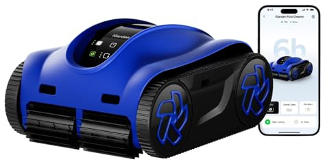 iGarden K Robot Piscina Limpiafondos y Paredes, 6H de autonomia, Doble Filtración, Control App, 5 Modos, Pantalla táctil, Temporizador IA, Navegación Inteligente y función Auto Parking (K60)