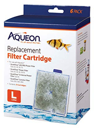 Aqueon Aquarium Fish Tank Replacement Filter Cartridges, Large - 6 Pack