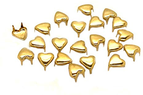 folienbeschichtete® Herz Claw Nieten, Nieten mit Krappen Beiwerk Kleidungsstücke, Taschen, Schuhe, CONVERSES, Leder Craft, anpassen Artikel Gold gold