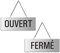Panneau recto-verso Ouvert-Fermé en Aluminium anodisé 175x65 mm No.31207-E