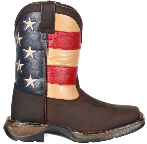 Durango Lil Little Kids' Patriotic Western Boot, Brown And Union Flag, Size 12(M)