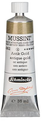 Schmincke - MUSSINI®, finest artist's resin oil colors, Antique Gold - 35 ml