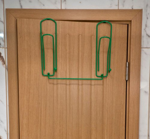 DanDiBo Designer Türgarderobe Büroklammer 32 cm Türhaken Garderobe Kleiderhaken Grün