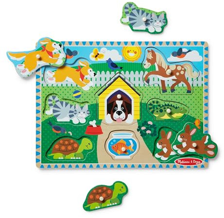Melissa & Doug Wooden Peg Puzzle Pets by Reg