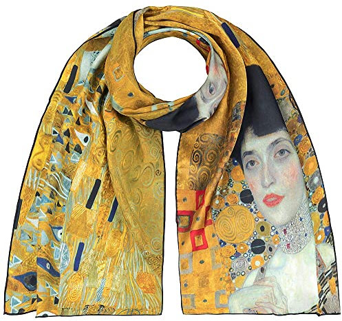 VON LILIENFELD Seidenschal Gustavt Klimt Adele Damen Satin lang Motiv 172 x 42 cm