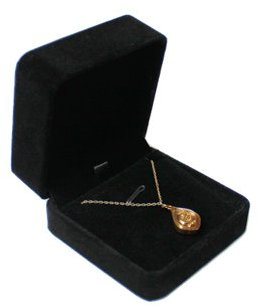 Yudu 2 stück Schmucketuis Kettenbox Ringetuis Schmuckschachtel Velours-Samt schwarz (M)