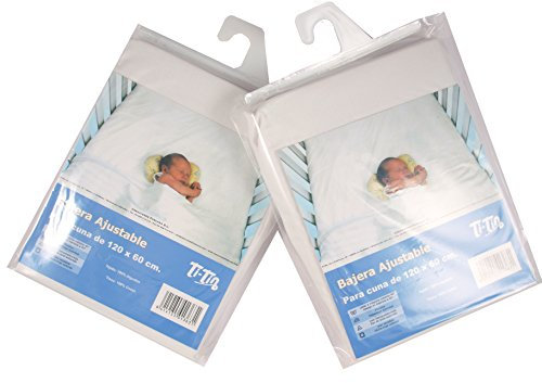 Pack de 2 sábanas bajeras 100% algodón Ajustables Color Blanco – 60x120 cm – para capazo, colchón, moisés o minicuna – Transpirables y Suaves – Fácil Lavado y aptas para Secadora
