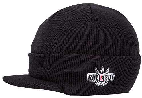 2Stoned Rudeboy Stylee Wintermütze Herren Visor Beanie Cap Deluxe, One-Size Erwachsene, Schwarz