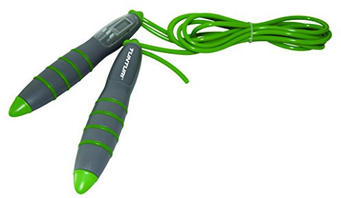 Tunturi Digital Sprint Rope - Springseil - Sport Springseil - Fitness Springseil - Mit Zähler - Grau/Grün