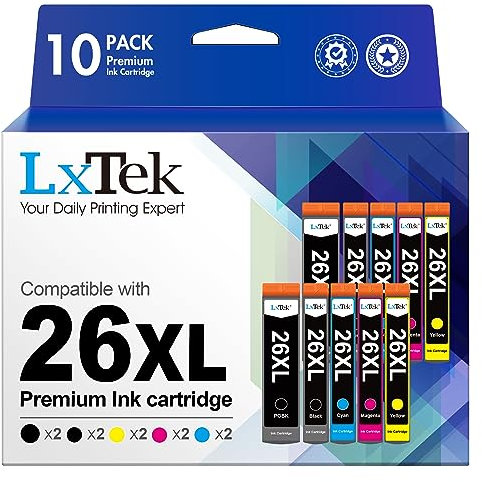 LxTek 26XL Druckerpatronen Kompatibel für Epson 26XL Multipack für Epson Expression Premium XP-600 XP-620 XP-510 XP-520 XP-820 XP-810 XP-800 XP-605 XP-615 XP-700 XP-720 XP600 XP620 (10er-Pack)