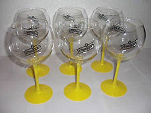 ileauxtresors Lots de 6 Verre schweppes Pied Jaune 60 cl