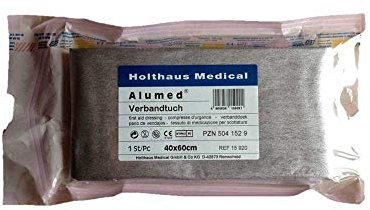 Holthaus Medical Alumed® Verbandtuch Verband Wundabdeckung, Aluminium, steril, 40x60cm, 1St