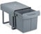 relaxdays poubelle encastrable coulissante, 3 bacs, système de tri sous-évier, 15l & 2x 8l, 34,6 x 34 x 51,8 cm, gris