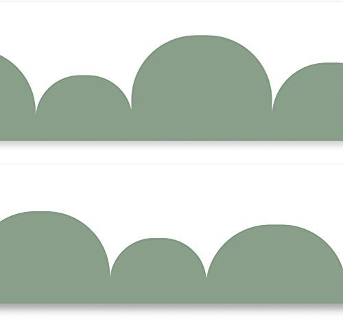 Yabaduu Bordüre 15x200cm für Kinderzimmer Babyzimmer Deko im Skandi Look Scandi Aufkleber Wandbordüre Wandtattoo für Kinder Mädchen Junge Y034 (Grün)