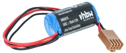 vhbw Batterie kompatibel mit Omron C2000H | C20P, C120, C1000HF, C20, C120F, C1000H PLC Programmable Logic Controller (1700 mAh, 3,6 V, Li-SOCl2)