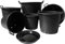 Elixir Gardens Large Strong Outdoor Plastic Plant Pot With Handles | 30, 35, 50, 75, 90, 110 & 130 L Sizes with Optional Saucers | Tree, Shrub & Garden Container/Feed Bucket | 50 Litre x 5
