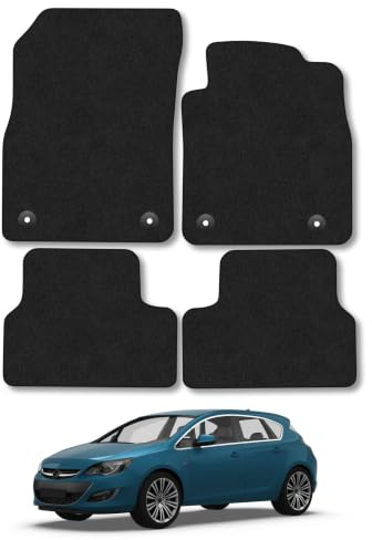 Vauxhall Astra (2010-2015) Carpet Car Mats | Black Edge Trim Tailored Fit Floor Mats Full Coverage Protection Accessories Easy Clean Anti Slip Made in the UK