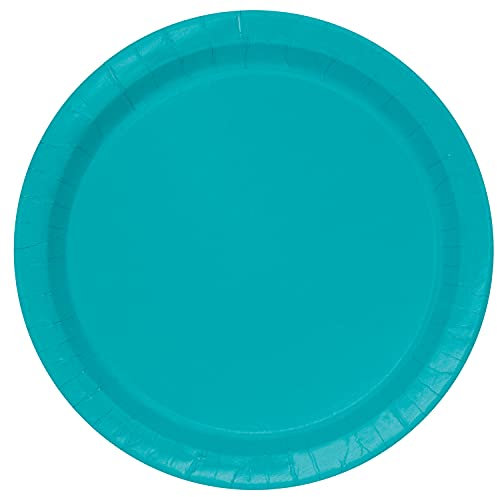Unique Party- Assiettes en Carton Écologiques-23 cm-Couleur Turquoise-Paquet de 16, 32123EU, Teal