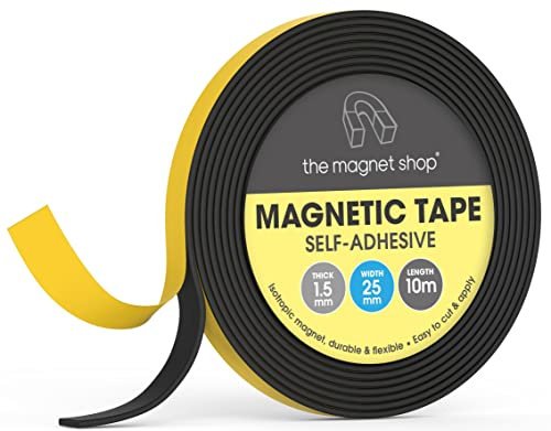 The Magnet Shop Ruban adhésif magnétique TMS pour travaux manuels | Rouleau de 10 mètres de bandes magnétiques auto-adhésives | Facile à couper et à appliquer