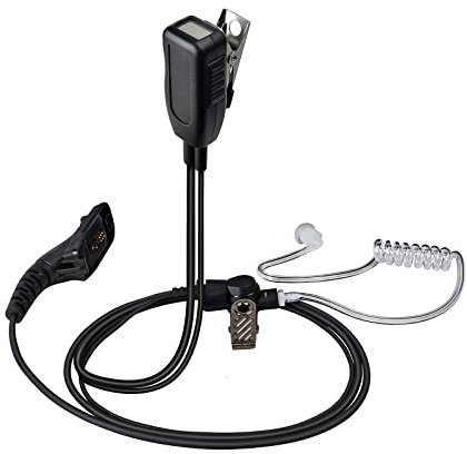 HYS Auricolare compatibile con DP4400 DP4601E Motorola Radio, Covert Acoustic Tube, PTT con microfono, Multi Pin Headset per Security Guard