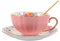 Jiotouhu Ensemble de tasses avec cuillère, tasse à thé et soucoupe vintage en céramique - Tasse à thé élégante avec cuillère et soucoupe - Tasses à thé royales en porcelaine,Rose (235 ml)