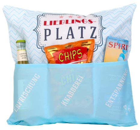 KAMACA Originelles Outdoor Dekokissen Kissen mit 3 Taschen zum selber Befüllen wasserabweisend schmutzabweisend Größe 43x43 cm tolle Geschenk - Idee (Outdoor - Lieblingsplatz)
