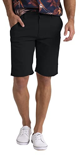 westAce Mens Summer Chino Shorts Slim-fit 9 Classic Cotton Casual Golf Beach Holiday Joggers Essential Half Pant All Waist Size 30W-40W (Black, 36W)