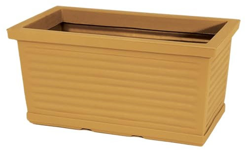 Decorspace Balconière Milleraies rectangulaire en résine décoration pour fleurs et plantes Made in Italy (60 cm, Imprune)