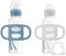 Dr. Brown’s® Milestones™ Narrow Sippy Bottle with 100% Silicone Handles, Easy-Grip Bottle with Soft Sippy Spout, 8oz/250mL, BPA Free, Light-Blue & Gray, 2 Pack, 6m+