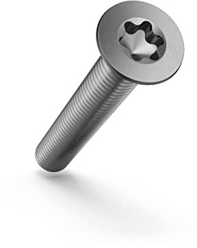 Vis à tête fraisée M6 × 40 (ISO 14581 TORX, Acier inoxydable A2, Entièrement fileté) TX30 – 25 Pièces