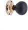Infinity Decor Ebony Wood Door Knobs/Ebony Bun Mortice - Rim Door Knob Set/Retro Style Vintage Country Cottage Period Home Door Handles (3 Finishes) (Polished Brass)