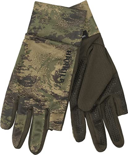 Härkila Deer Stalker Camo Handschuhe - Jagdhandschuhe Camouflage mit Tanatex®-Insektenschutz - Jägerhandschuhe mit Schießfinger , Größe:L