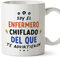 MUGFFINS Tazas para ENFERMERO hombre - En Español - Todos te advirtieron - 11 oz / 330 ml - Regalo original y divertido