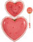 BESTonZON 3-Piece Ceramic Heart-Shaped Dessert Bowl Set - Cute Pink Porcelain Bowls with Spoon for Salads, Snacks, and Ice Cream, Multi-Function Tableware for Home Entertaining and Serving