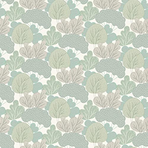 Muriva My Kingdom Scandi Trees Greenery Nature Wallpaper Kids Bedroom Nursery Feature Wall 10m Non Woven Roll Green A96814