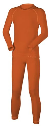 FALKE Unisex Kinder Baselayer-Set Maximum Warm K Uw Funktionsmaterial schnelltrocknend 1 Stück, Orange Dutch 8041, 134-140