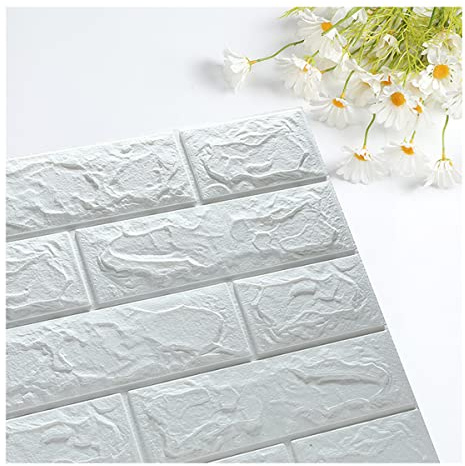 Cozylkx 13,78 x30,31 (35x77 cm) Adesivi Murali 3D in Schiuma Pannello in Schiuma Autoadesiva da 3 Mm Piastrelle Impermeabili Effetto Mattone per Decorazioni per La Casa