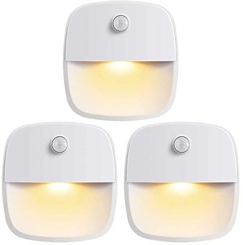 VOANZO 3PCS Luces con Sensor de Movimiento Luces para escaleras Interiores 3200K Luz Nocturna para escaleras Dormitorio Baño Pasillo - Luz cálida
