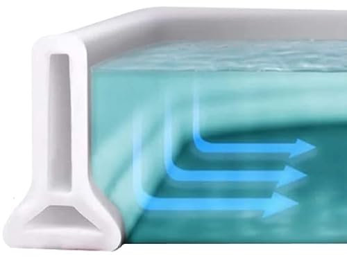 200 CM Barrera Autoadhesiva de Ducha y Bañeras sin Mamparas | Lamina de Goma de Silicona Vierteaguas Flexible, Umbral de Agua y Protector de Muebles de Baño, Encimeras o Presa de Suelos de Exterior