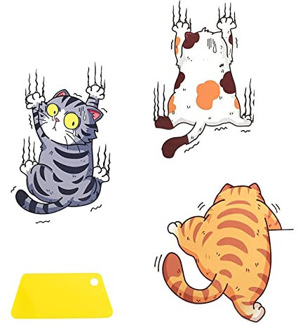 WakiHong 3 Bögen Niedliche Katze Cartoon Auto Aufkleber Autoaufkleber Katze Lustige Kletternde Katzen Auto Aufkleber für Autotür Heim Büro Katze Dekoration