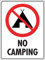 Panneau D'Avertissement Camping Interdit Décorative Plaque Métallique Rétro Poster En Métal Mural Plaque Étain Signe,20X30Cm